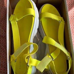 Bright yellow sandals